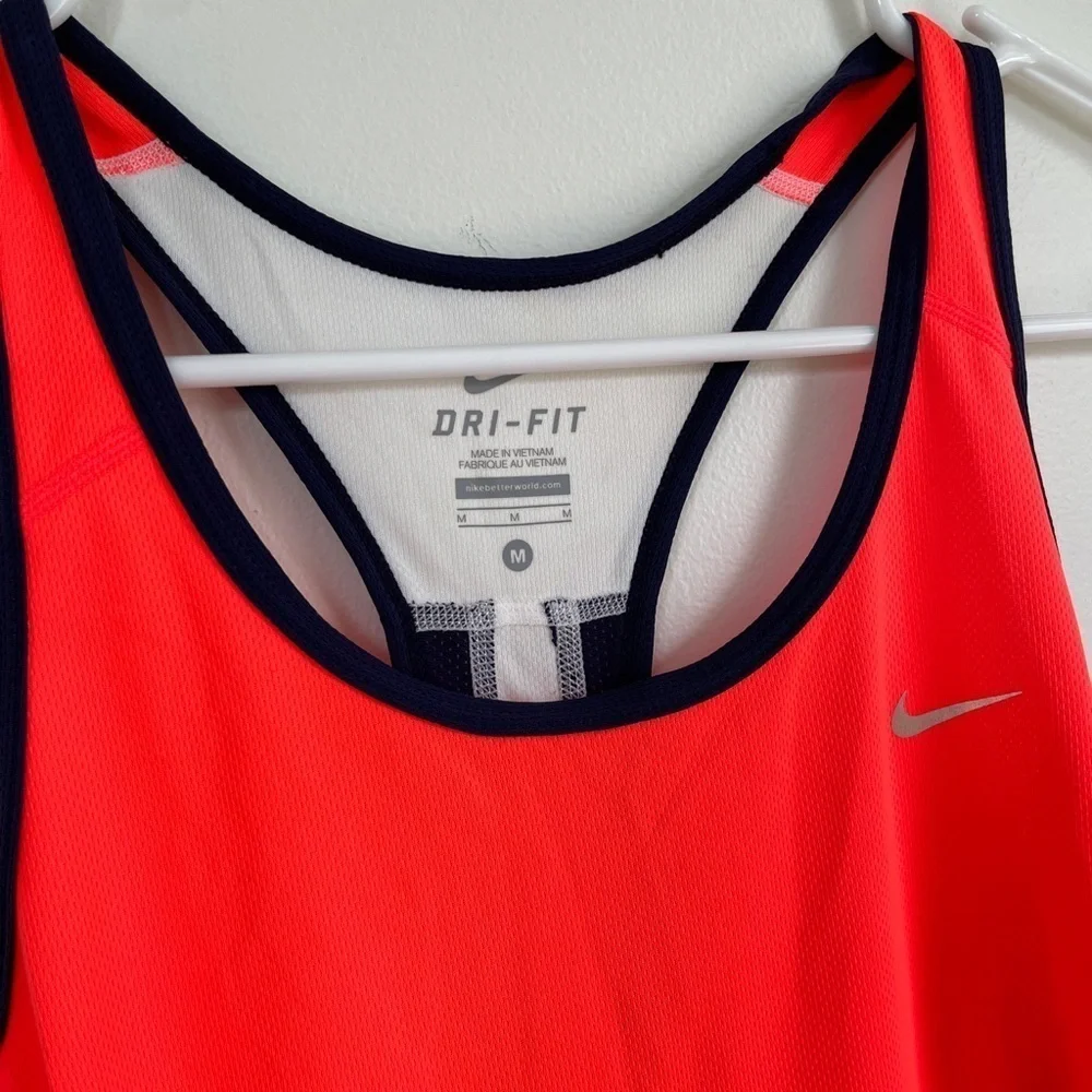 Nike dri-fit blue, orange, and white running tank